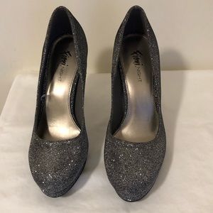 Silver Sparkly Pumps - Fiona Night - Size 7.5
